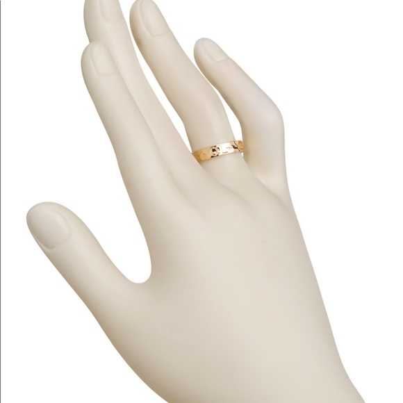 New Gucci 18k Rose Gold Hammered Ring Size 6 Band - Picture 2 of 10